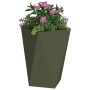 Jardinera 2 pcs Verde Oliva 50 x 50 x 75 cm Acero en Macetas y jardineras | Comprar online en Foru.es