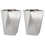 Jardinera 2 pcs Plateado 50 x 50 x 75 cm Acero inoxidable en Macetas y jardineras | Comprar online en Foru.es