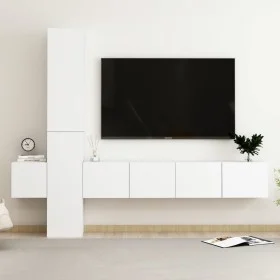 Set de muebles de salón TV 5 piezas madera de ingeniería blanco de vidaXL, Muebles TV - Ref: Foro24-3078655, Precio: 207,41 €...