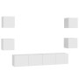 Set de muebles de salón TV 6 piezas madera de ingeniería blanco de vidaXL, Muebles TV - Ref: Foro24-3078662, Precio: 177,54 €...