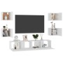 Set de muebles de salón TV 6 piezas madera de ingeniería blanco de vidaXL, Muebles TV - Ref: Foro24-3078662, Precio: 177,54 €...