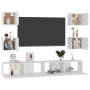 Set de muebles de salón TV 6 piezas madera de ingeniería blanco de vidaXL, Muebles TV - Ref: Foro24-3078663, Precio: 196,49 €...