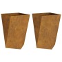 Jardinera 2 pcs Oxidado 50 x 50 x 75 cm Acero autopatinable en Macetas y jardineras | Comprar online en Foru.es