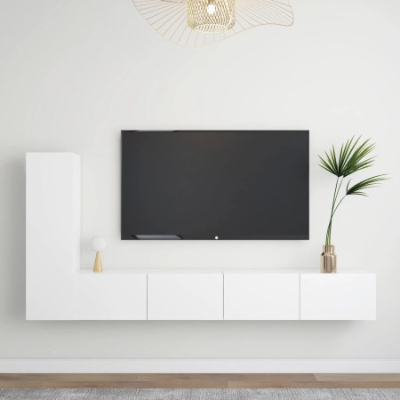 Set de muebles de salón TV 3 piezas madera de ingeniería blanco de vidaXL, Muebles TV - Ref: Foro24-3078675, Precio: 161,21 €...