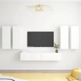 Juego de mueble para TV de 6 piezas aglomerado blanco de vidaXL, Muebles TV - Ref: Foro24-3078680, Precio: 275,18 €, Descuent...