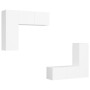 Set de muebles de salón TV 4 piezas madera de ingeniería blanco de vidaXL, Muebles TV - Ref: Foro24-3078689, Precio: 190,36 €...