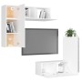 Set de muebles de salón TV 4 piezas madera de ingeniería blanco de vidaXL, Muebles TV - Ref: Foro24-3078689, Precio: 190,36 €...