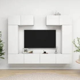 Set de muebles de salón TV 6 piezas madera de ingeniería blanco de vidaXL, Muebles TV - Ref: Foro24-3078699, Precio: 332,96 €...