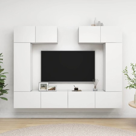 Set de muebles de salón TV 6 piezas madera de ingeniería blanco de vidaXL, Muebles TV - Ref: Foro24-3078699, Precio: 297,04 €...