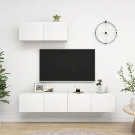 Mueble de TV 3 piezas de madera de ingeniería blanco de vidaXL, Muebles TV - Ref: Foro24-3078701, Precio: 154,07 €, Descuento: %