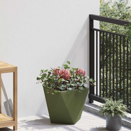 Jardinera Verde Oliva 30 x 30 x 30 cm Acero en Macetas y jardineras | Comprar online en Foru.es
