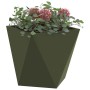 Jardinera 2 pcs Verde Oliva 30 x 30 x 30 cm Acero en Macetas y jardineras | Comprar online en Foru.es