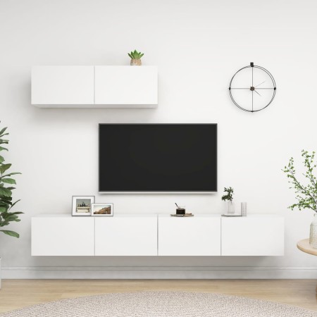 Set de muebles de salón TV 3 piezas madera de ingeniería blanco de vidaXL, Muebles TV - Ref: Foro24-3078703, Precio: 162,85 €...