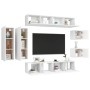 Set de mueble para TV de 8 piezas madera de ingeniería blanco de vidaXL, Muebles TV - Ref: Foro24-3078705, Precio: 322,22 €, ...
