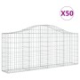 Cestas de gaviones 50 uds forma de arco hierro 200x30x80/100 cm de vidaXL, Maceteros y jardineras - Ref: Foro24-3145428, Prec...