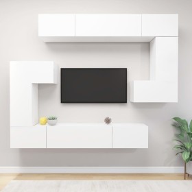 Set de muebles para TV 8 piezas madera contrachapada blanco de vidaXL, Muebles TV - Ref: Foro24-3078725, Precio: 409,56 €, De...