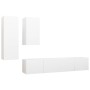 Set de muebles de salón TV 4 piezas madera de ingeniería blanco de vidaXL, Muebles TV - Ref: Foro24-3078732, Precio: 174,78 €...