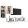 Set de muebles de salón TV 4 piezas madera de ingeniería blanco de vidaXL, Muebles TV - Ref: Foro24-3078732, Precio: 174,78 €...