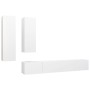 Set de muebles de salón TV 4 piezas madera de ingeniería blanco de vidaXL, Muebles TV - Ref: Foro24-3078733, Precio: 207,65 €...
