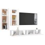 Set de muebles de salón TV 4 piezas madera de ingeniería blanco de vidaXL, Muebles TV - Ref: Foro24-3078733, Precio: 207,65 €...