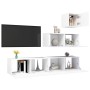 Set de muebles de salón TV 4 piezas madera de ingeniería blanco de vidaXL, Muebles TV - Ref: Foro24-3078736, Precio: 162,83 €...
