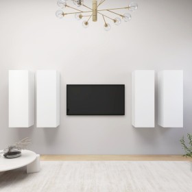 Muebles de salón 4 uds madera ingeniería blanco 30,5x30x90 cm de vidaXL, Muebles TV - Ref: Foro24-3078741, Precio: 186,99 €, ...