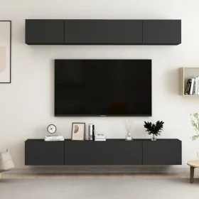 Muebles de salón 4 uds madera ingeniería negro 100x30x30 cm de vidaXL, Muebles TV - Ref: Foro24-3078746, Precio: 267,03 €, De...