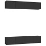 Muebles de salón 4 uds madera ingeniería negro 80x30x30 cm de vidaXL, Muebles TV - Ref: Foro24-3078745, Precio: 168,59 €, Des...