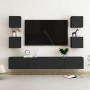 Set de muebles de salón TV 6 pzas madera de ingeniería negro de vidaXL, Muebles TV - Ref: Foro24-3078768, Precio: 219,76 €, D...