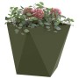 Jardinera 2 pcs Verde Oliva 40 x 40 x 40 cm Acero en Macetas y jardineras | Comprar online en Foru.es