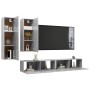 Set muebles de salón TV 4 pzas madera ingeniería gris hormigón en Muebles TV | Comprar online en Foru.es