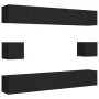 Set de muebles de salón TV 6 piezas madera ingeniería negro de vidaXL, Muebles TV - Ref: Foro24-3078789, Precio: 308,30 €, De...