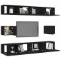 Set de muebles de salón TV 6 piezas madera ingeniería negro de vidaXL, Muebles TV - Ref: Foro24-3078789, Precio: 308,30 €, De...