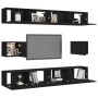 Set de muebles de salón TV 6 piezas madera ingeniería negro de vidaXL, Muebles TV - Ref: Foro24-3078789, Precio: 294,70 €, De...