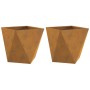 Jardinera 2 pcs Oxidado 40 x 40 x 40 cm Acero autopatinable en Macetas y jardineras | Comprar online en Foru.es