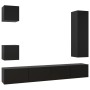 Set de muebles de salón TV 5 pzas madera de ingeniería negro de vidaXL, Muebles TV - Ref: Foro24-3078802, Precio: 231,11 €, D...