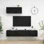 Set de muebles de salón TV 3 pzas madera de ingeniería negro de vidaXL, Muebles TV - Ref: Foro24-3078806, Precio: 134,77 €, D...