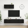 Set de muebles de salón TV 3 pzas madera de ingeniería negro de vidaXL, Muebles TV - Ref: Foro24-3078806, Precio: 127,36 €, D...