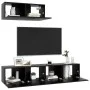 Set de muebles de salón TV 3 pzas madera de ingeniería negro de vidaXL, Muebles TV - Ref: Foro24-3078806, Precio: 134,77 €, D...