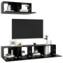 Set de muebles de salón TV 3 pzas madera de ingeniería negro de vidaXL, Muebles TV - Ref: Foro24-3078806, Precio: 127,36 €, D...