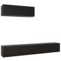 Set de muebles de salón TV 3 pzas madera de ingeniería negro de vidaXL, Muebles TV - Ref: Foro24-3078808, Precio: 197,92 €, D...