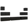 Set de muebles de salón TV 7 piezas madera ingeniería negro de vidaXL, Muebles TV - Ref: Foro24-3078818, Precio: 283,75 €, De...