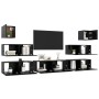 Set de muebles de salón TV 7 piezas madera ingeniería negro de vidaXL, Muebles TV - Ref: Foro24-3078818, Precio: 283,75 €, De...