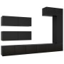 Set de muebles de salón TV 7 piezas madera de ingeniería negro de vidaXL, Muebles TV - Ref: Foro24-3078822, Precio: 407,85 €,...