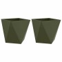 Jardinera 2 pcs Verde Oliva 50 x 50 x 50 cm Acero en Macetas y jardineras | Comprar online en Foru.es