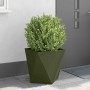 Jardinera 2 pcs Verde Oliva 50 x 50 x 50 cm Acero en Macetas y jardineras | Comprar online en Foru.es