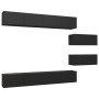 Set de muebles de TV salón 6 piezas madera contrachapada negro de vidaXL, Muebles TV - Ref: Foro24-3078833, Precio: 326,39 €,...