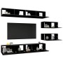 Set de muebles de TV salón 6 piezas madera contrachapada negro de vidaXL, Muebles TV - Ref: Foro24-3078833, Precio: 326,39 €,...