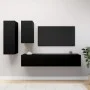 Set de muebles de TV salón 4 piezas madera contrachapada negro de vidaXL, Muebles TV - Ref: Foro24-3078837, Precio: 160,11 €,...