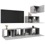 Set de muebles de salón 4 pzas madera ingeniería gris hormigón en Muebles TV | Comprar online en Foru.es